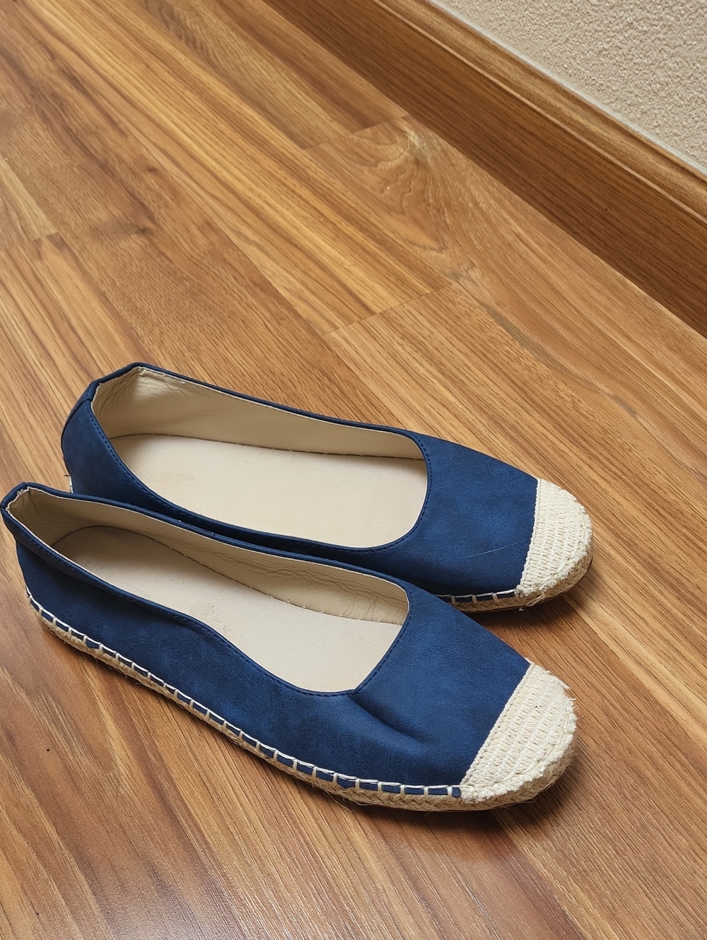 Wanted Navy Suede Slip-On Ballet Flats